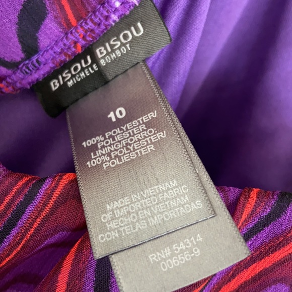 Bisou Bisou Neck Tie Multi Color Long Dress - Picture 8 of 8